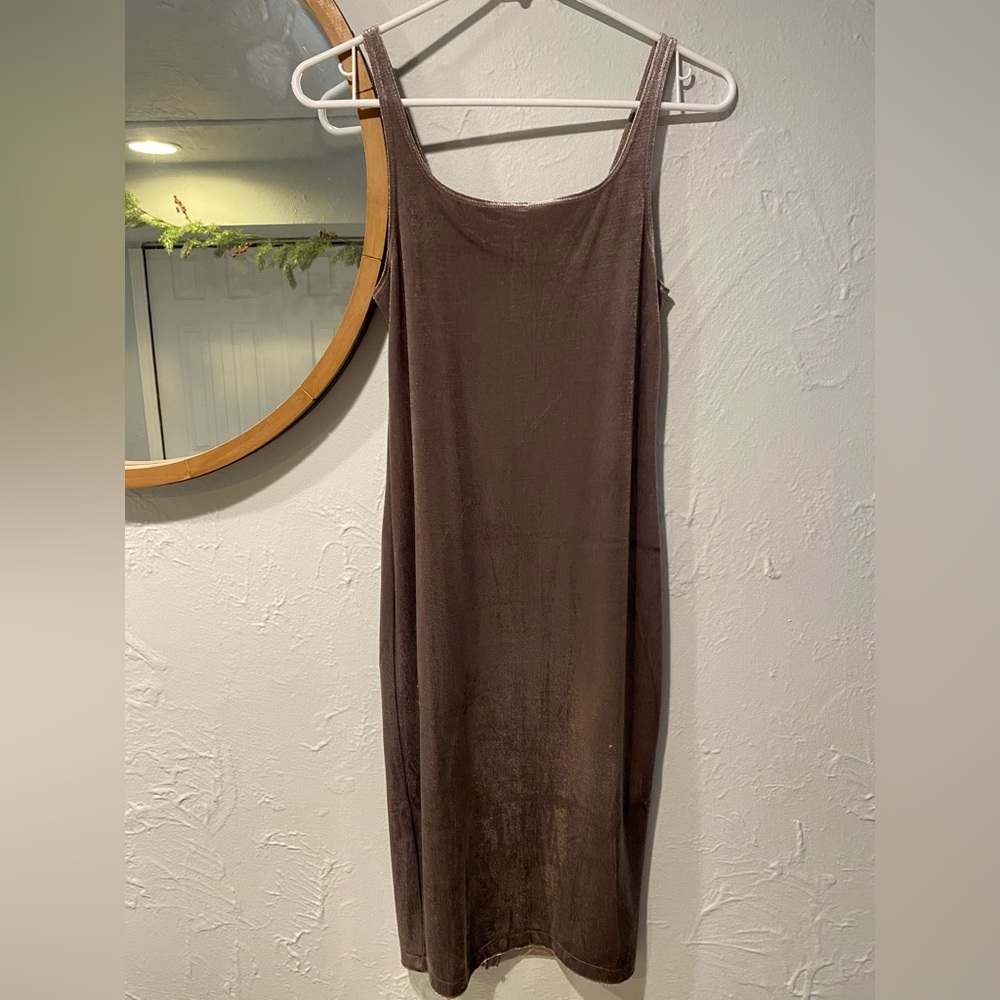 Zara Trafaluc Woman NWOT Velvet Fitted Straps Dress